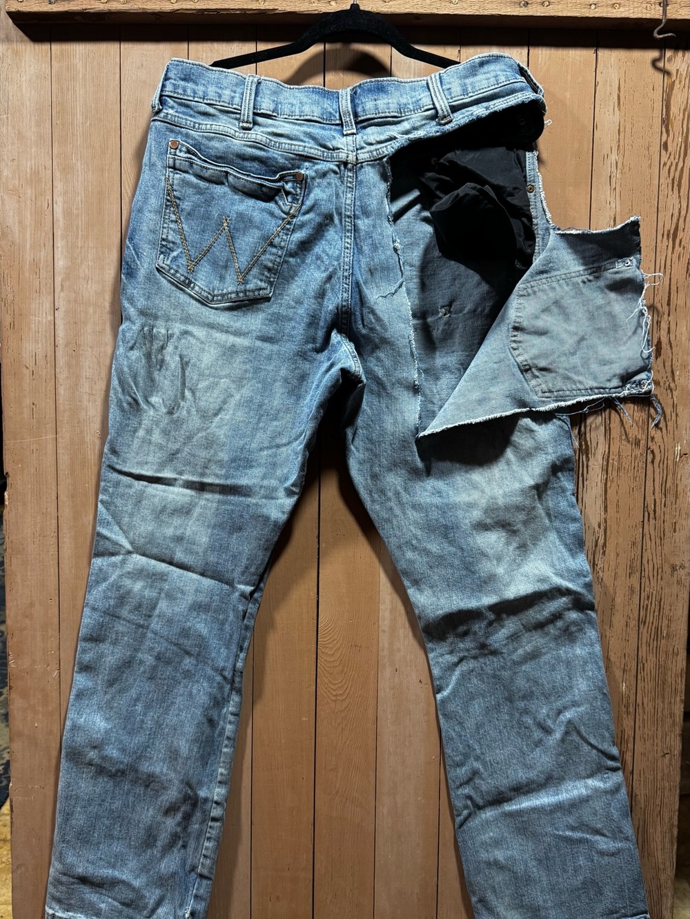 Obviously Fixer Upper or for the heavily distressed enthusiasts wrangler jeans